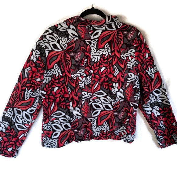 R-Q-T 100% Cotton Botanical zip up jacket. Womens size L - Picture 4 of 4
